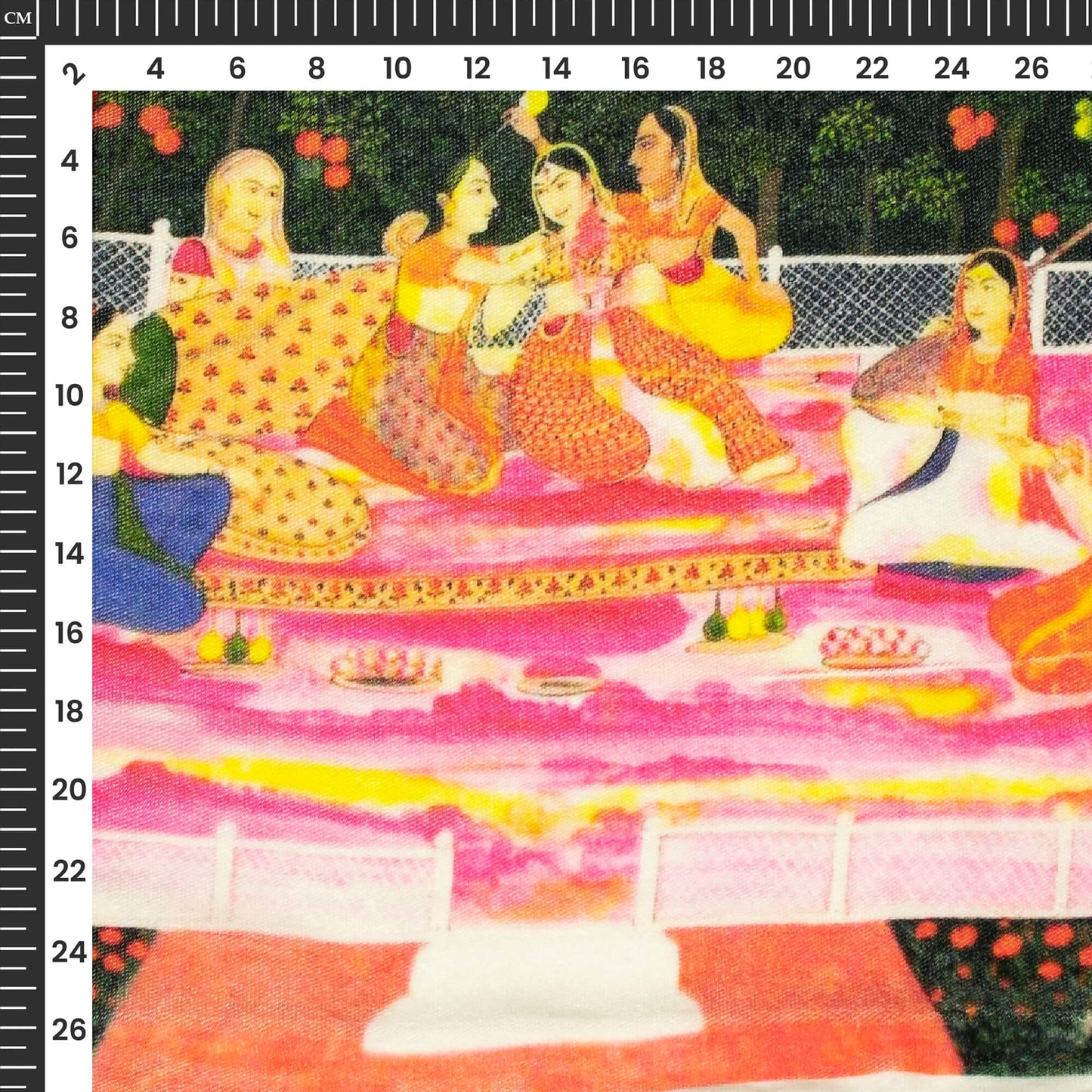 Traditional Art Madhubani Digital Print Premium Velvet Fabric