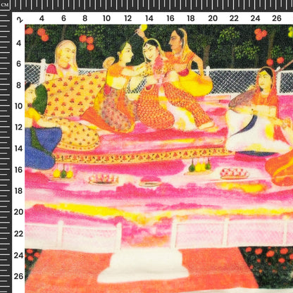 Traditional Art Madhuvanii Digital Print Premium Velvet Fabric