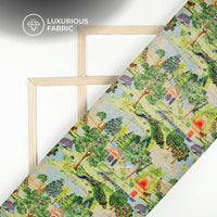 Peacock Garden Madhuvanii Digital Print Premium Velvet Fabric