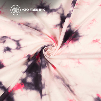 Pink Tye And Dye Pattern Digital Print Muslin Fabric