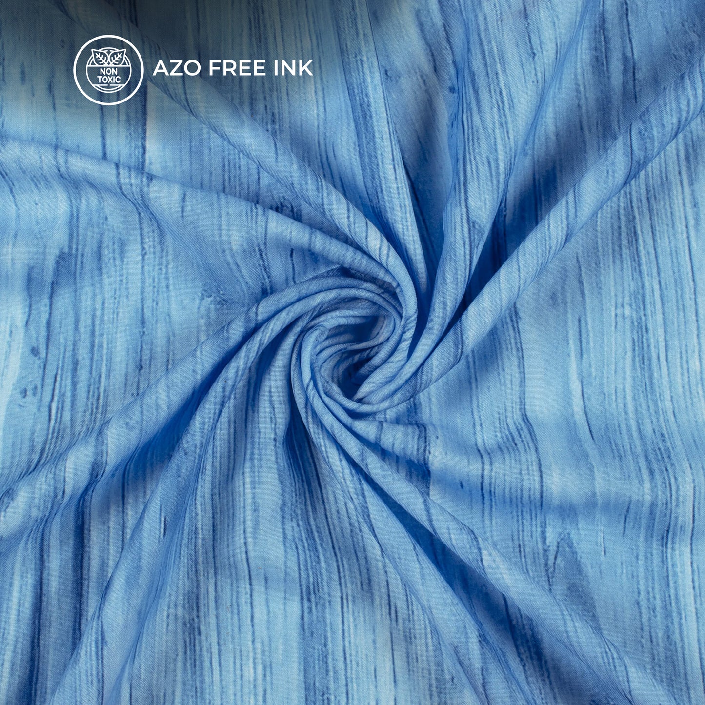 Sky Blue Texture Pattern Digital Print Muslin Fabric