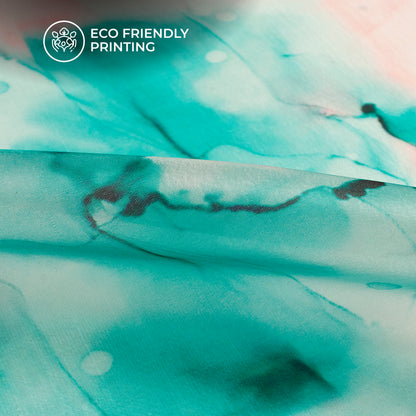 Majestic Tye And Dye Digital Print Organza Satin Fabric