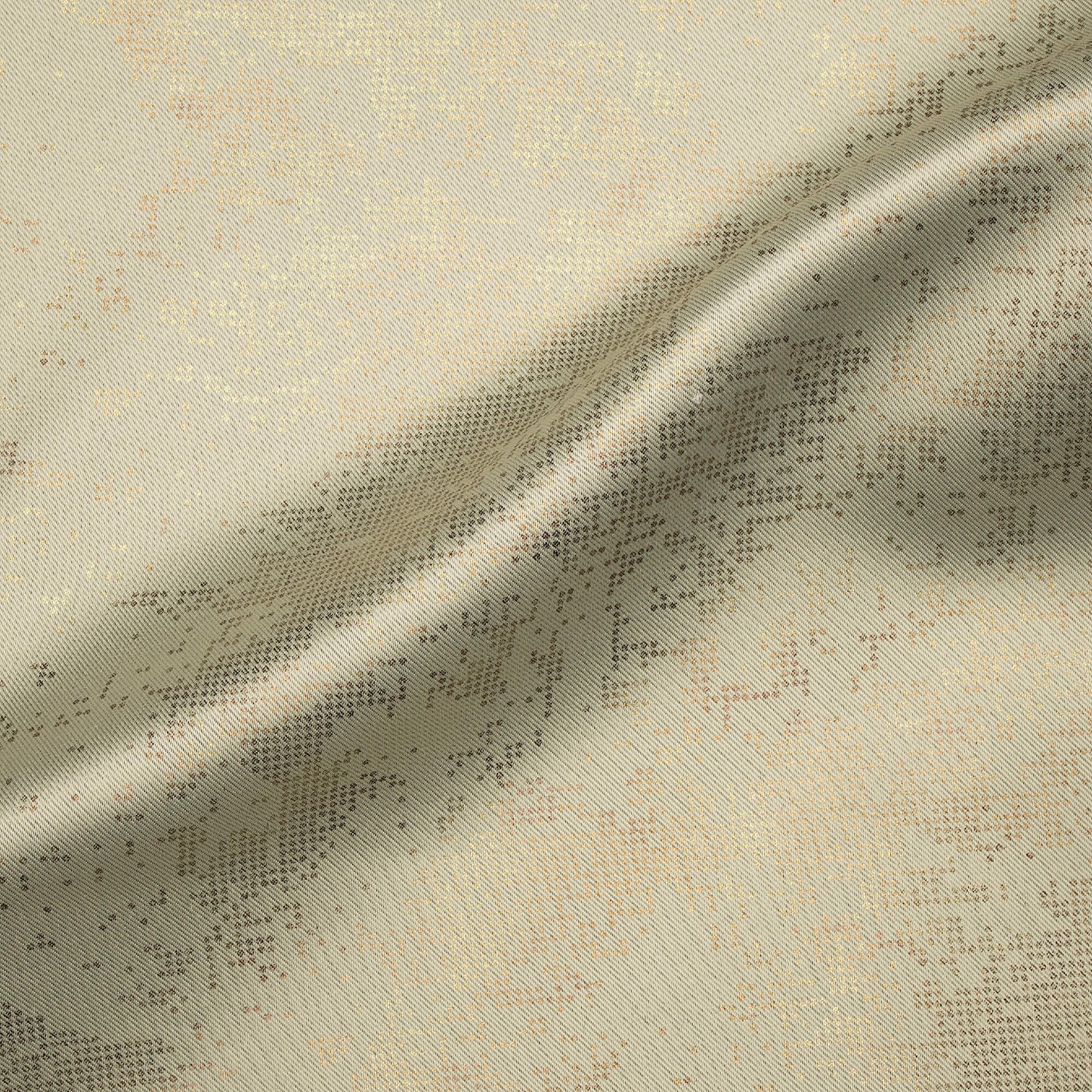 Beige Golden Dots Geometric Pattern Premium Curtain Fabric (Width 54 Inches)