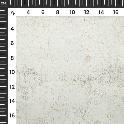 White Geometric Pattern Golden Foil Premium Curtain Fabric (Width 54 Inches)