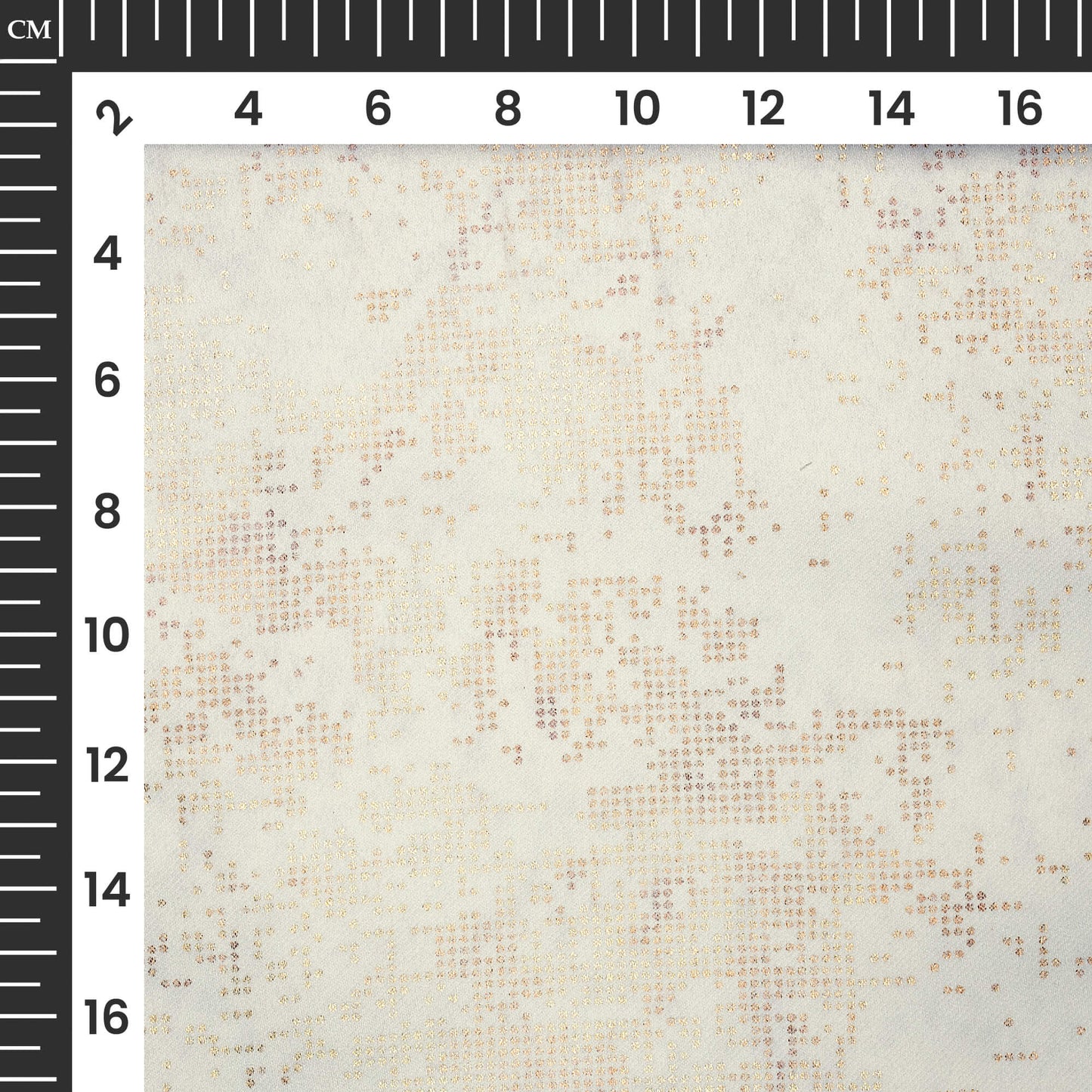 White Golden Dots Geometric Pattern Premium Curtain Fabric (Width 54 Inches)