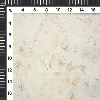 White Golden Dots Geometric Pattern Premium Curtain Fabric (Width 54 Inches)