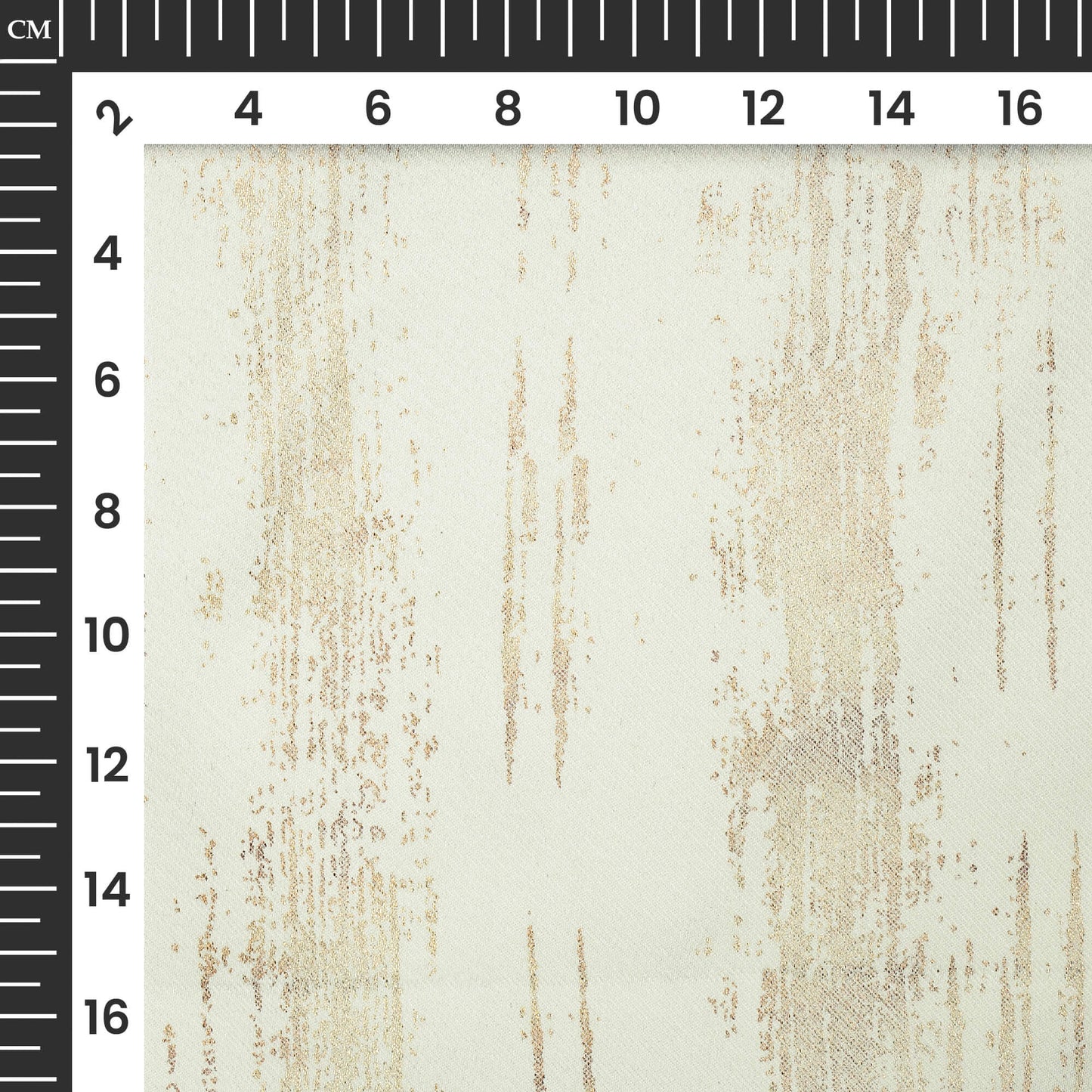 White Texture Pattern Golden Foil Premium Curtain Fabric (Width 54 Inches)