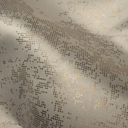 Tan Beige Golden Dots Geometric Pattern Premium Curtain Fabric (Width 54 Inches)