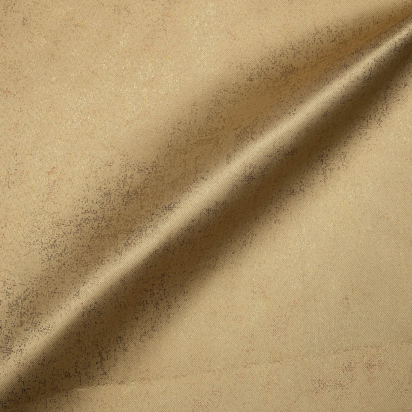 Granola Geometric Pattern Golden Foil Premium Curtain Fabric (Width 54 Inches)