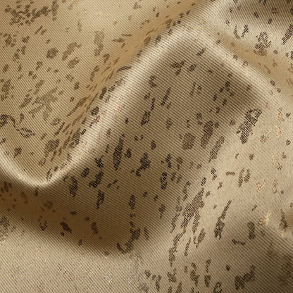 Granola Abstract Pattern Golden Foil Premium Curtain Fabric (Width 54 Inches)
