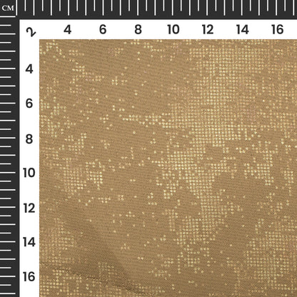 Brown Golden Dots Geometric Pattern Premium Curtain Fabric (Width 54 Inches)
