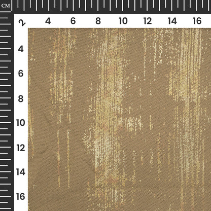 Brown Texture Pattern Golden Foil Premium Curtain Fabric (Width 54 Inches)