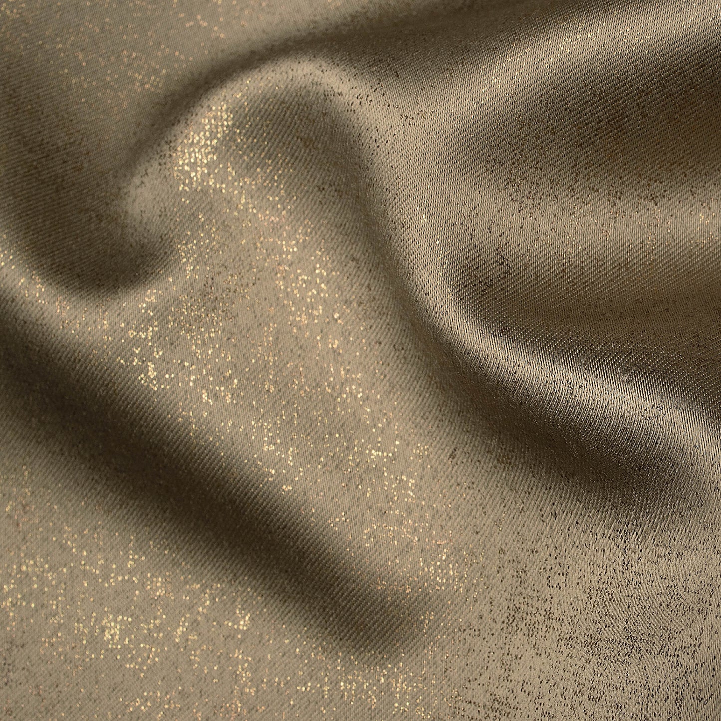 Sandrift Grey Geometric Pattern Golden Foil Premium Curtain Fabric (Width 54 Inches)