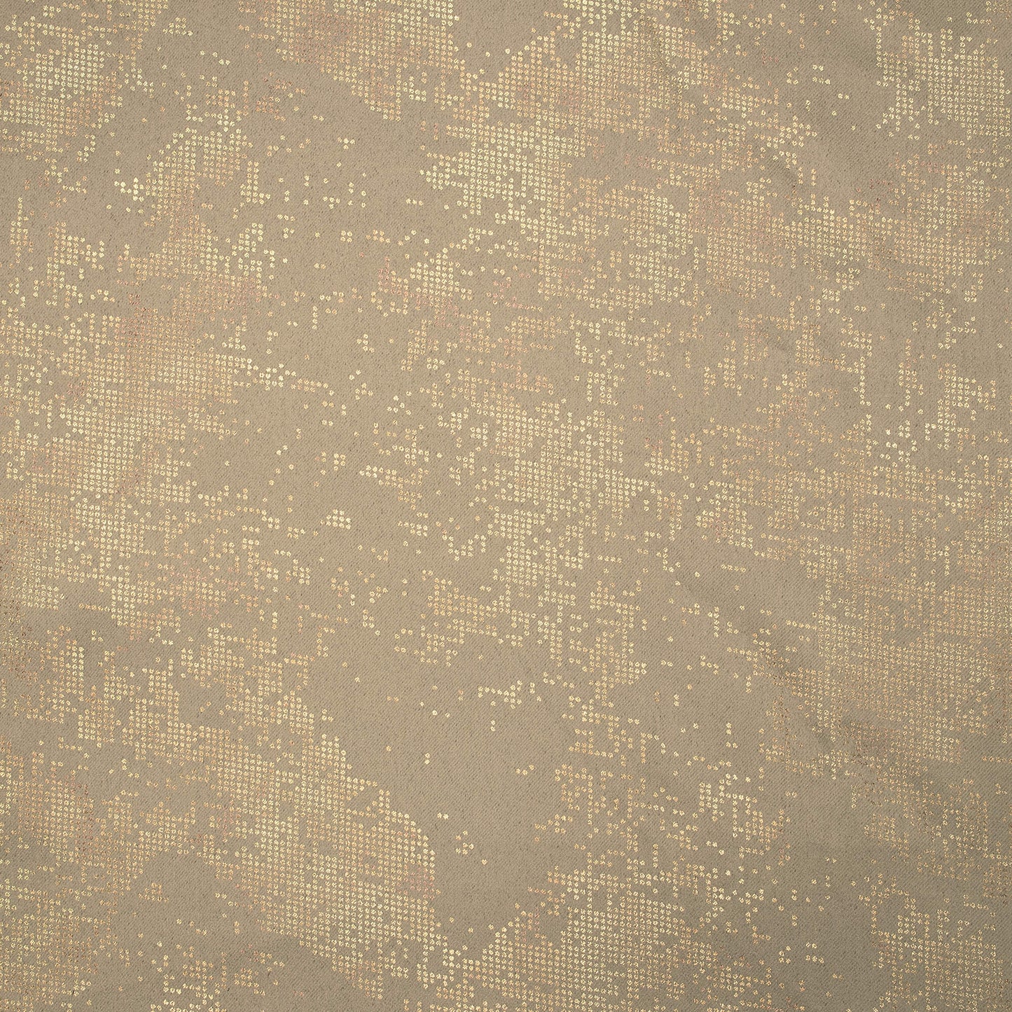 Sandrift Grey Golden Dots Geometric Pattern Premium Curtain Fabric (Width 54 Inches)