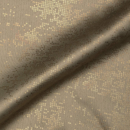 Sandrift Grey Golden Dots Geometric Pattern Premium Curtain Fabric (Width 54 Inches)