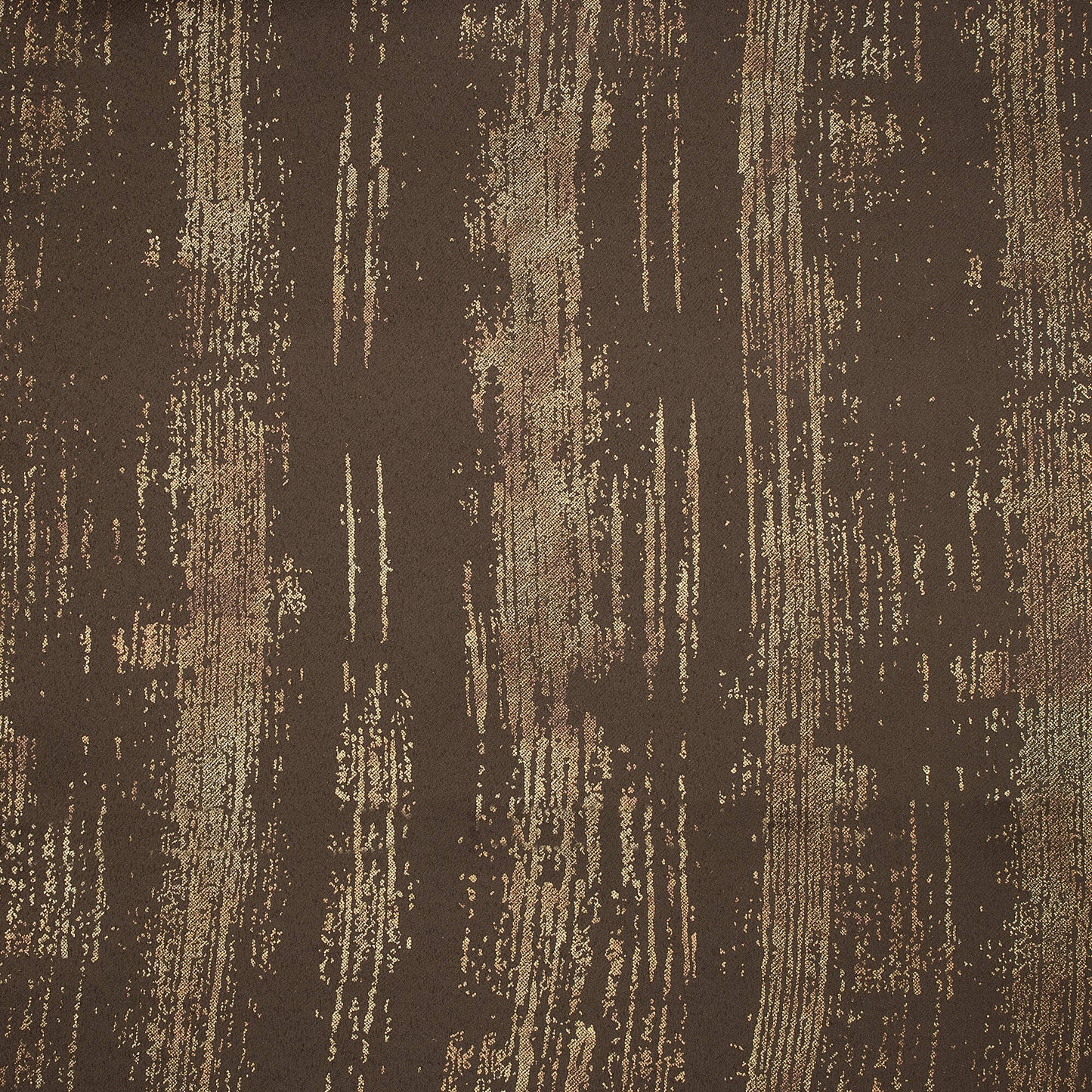 Spice Brown Texture Pattern Golden Foil Premium Curtain Fabric (Width 54 Inches)