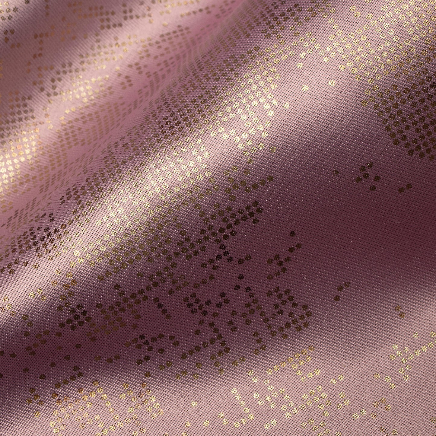 Oyster Pink Golden Dots Geometric Pattern Premium Curtain Fabric (Width 54 Inches)