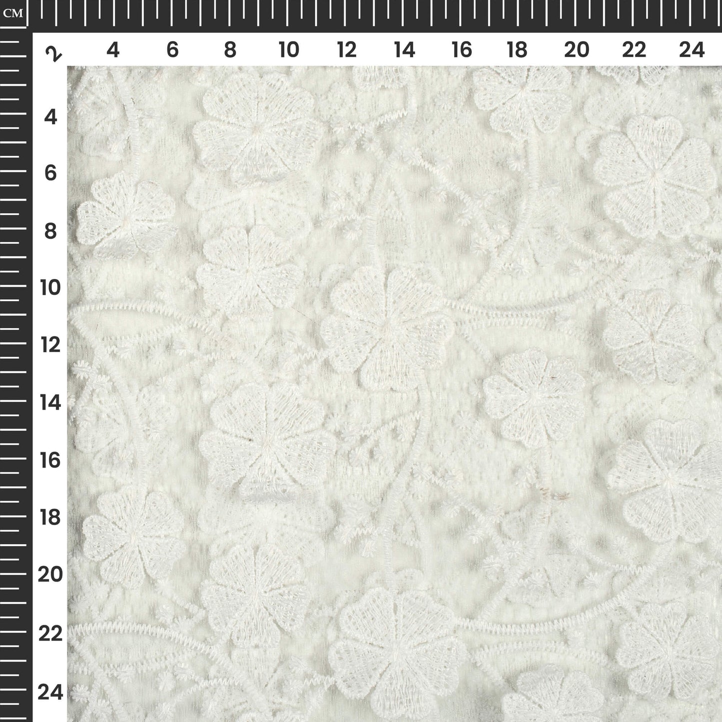 Beautiful Floral Premium Embroidery On Soft Net Fabric (Width 52 Inches)