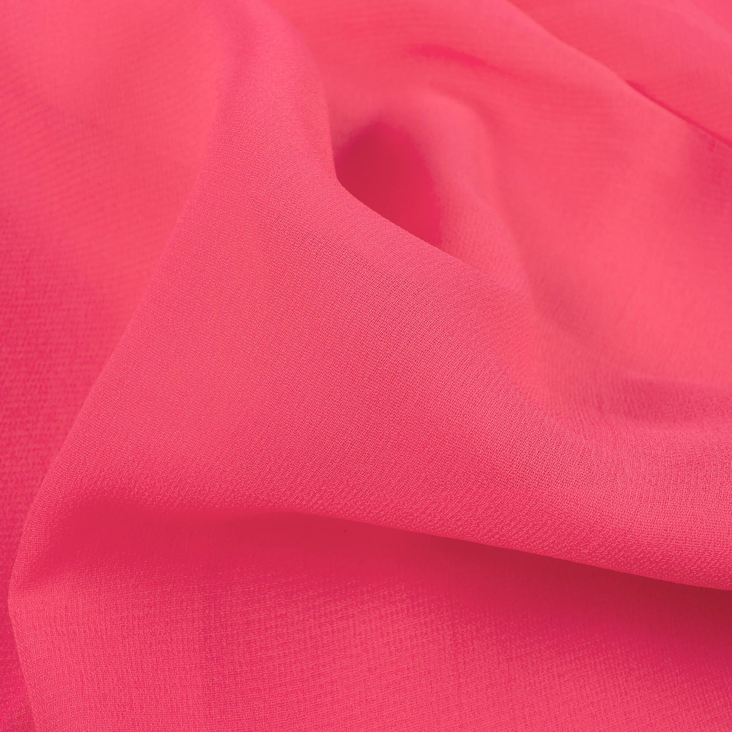 Punch Pink Plain Georgette Fabric