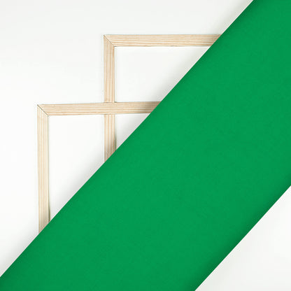 Fun Green Plain Vintage Crepe Fabric (Width 56 Inches)