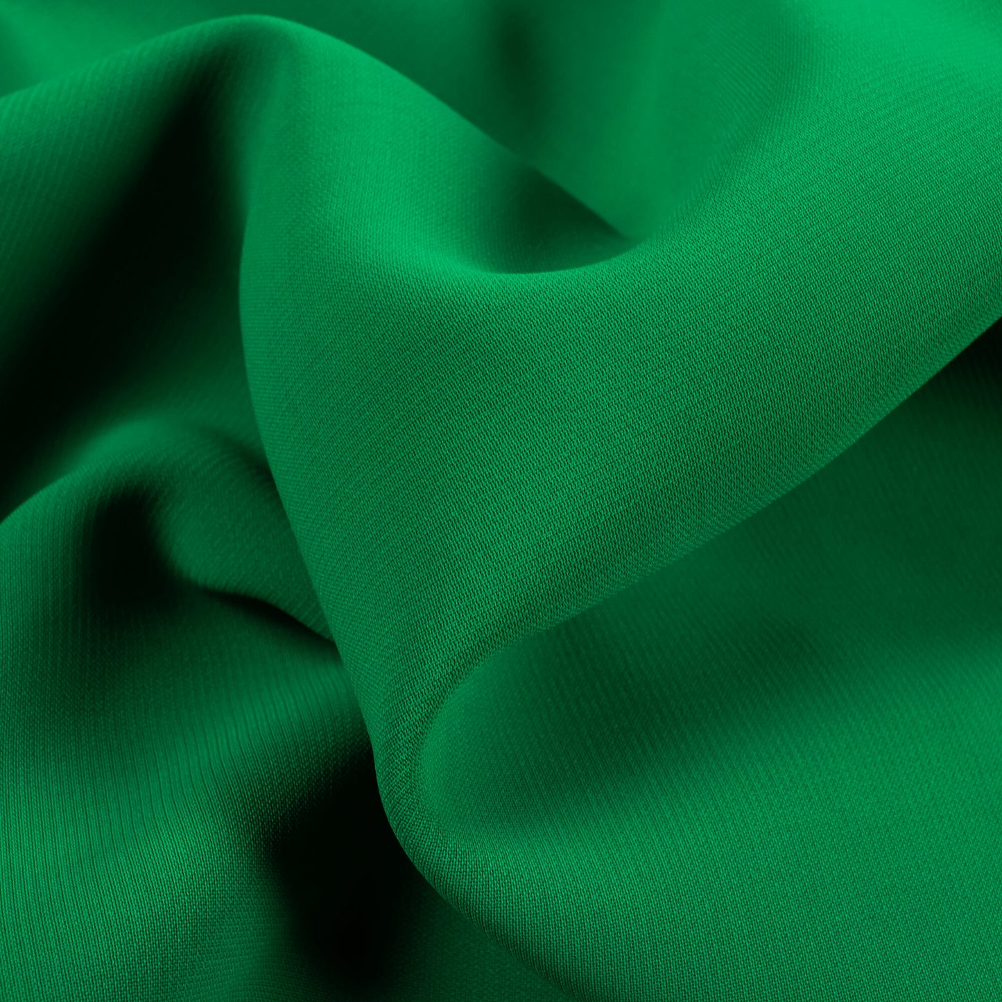 Fun Green Plain Vintage Crepe Fabric (Width 56 Inches)