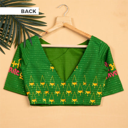 Quirky Printed Sequins Embroidery  Blouse