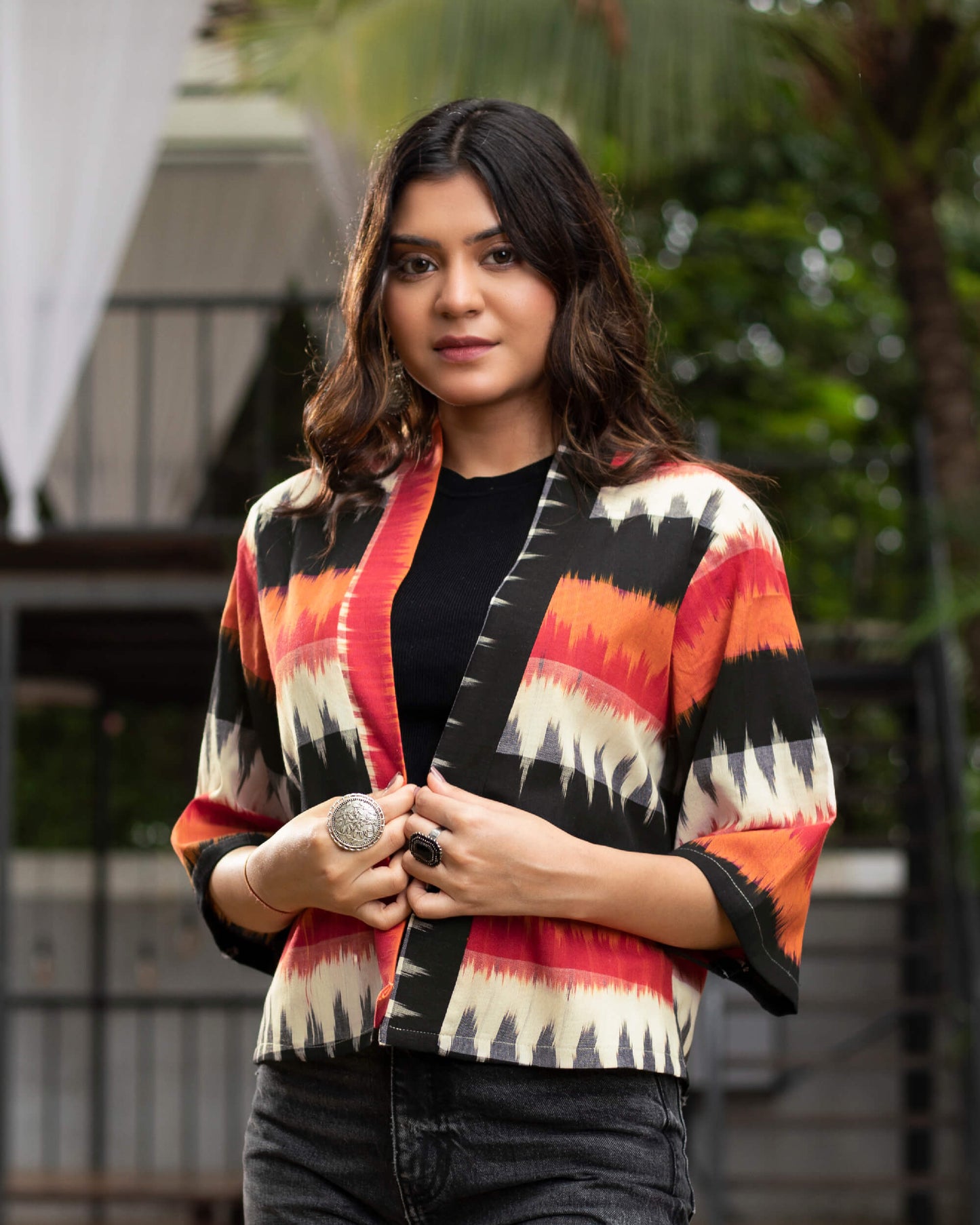 Chevron Ikat Kimono Jacket