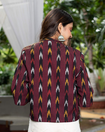 Stripes Ikkat Kimono Jacket