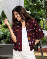 Stripes Ikkat Kimono Jacket