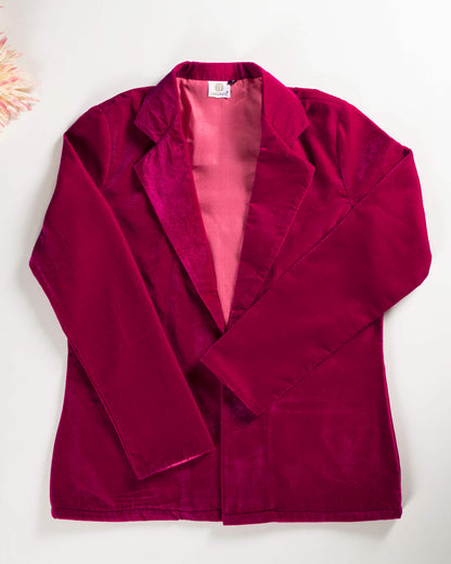 Hot Pink Premium Velvet Jacket