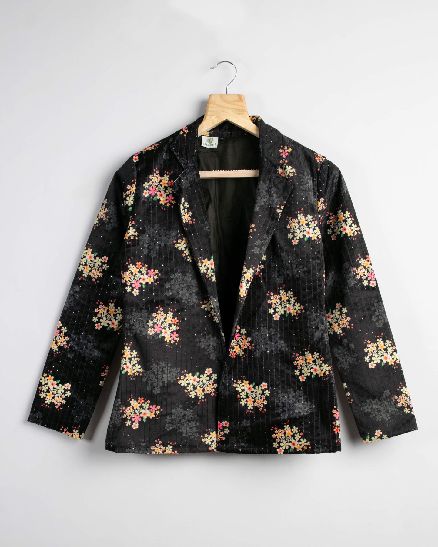 Floral Printed Superior Velvet Jacket