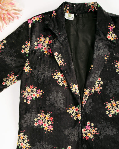 Floral Printed Superior Velvet Jacket