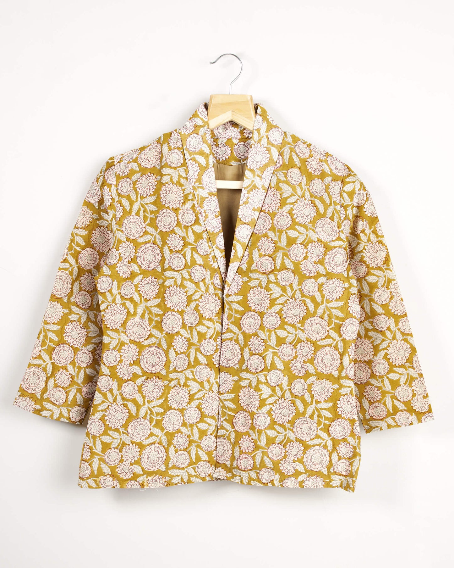 Handblock Floral Printed Kimono Jacket