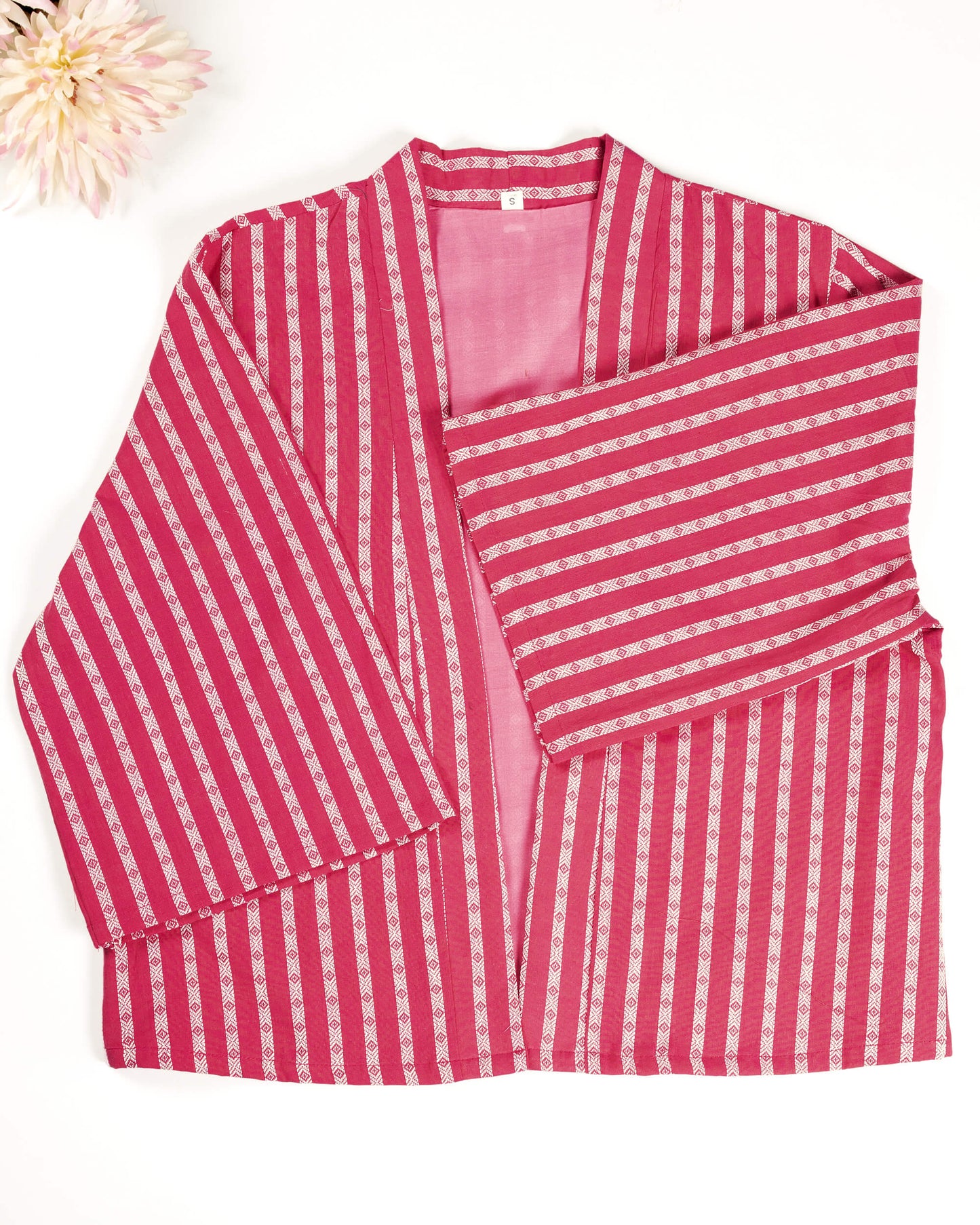 Pink Stripes Kimono Jacket