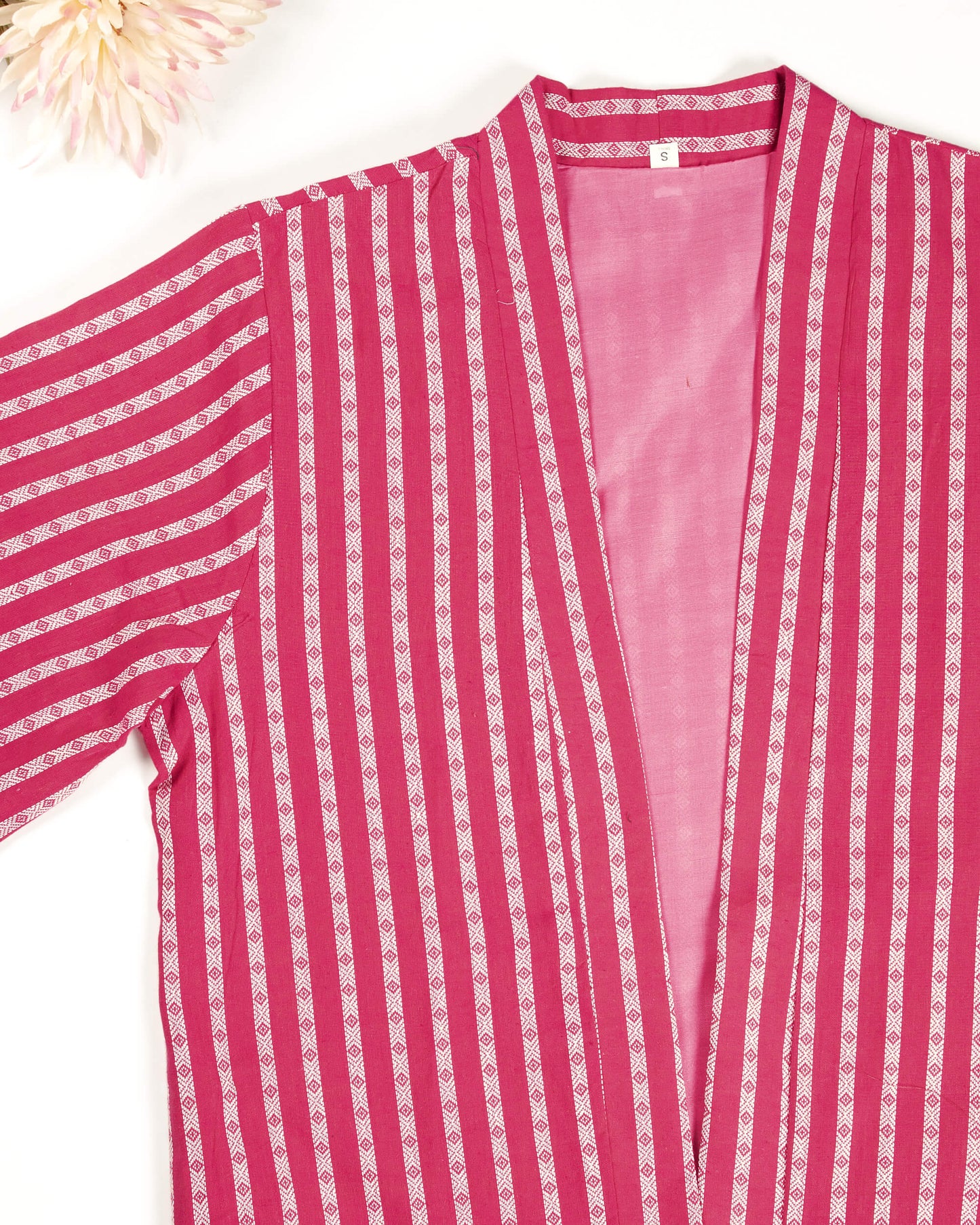 Pink Stripes Kimono Jacket