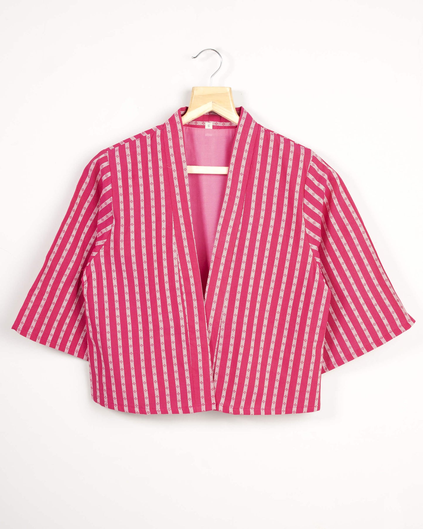 Pink Stripes Kimono Jacket