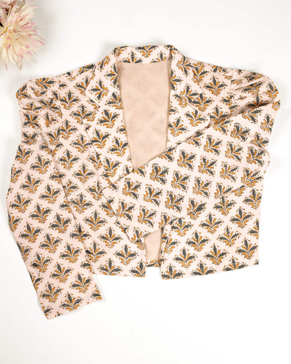 Fancy Floral Puff Sleeve Jacket