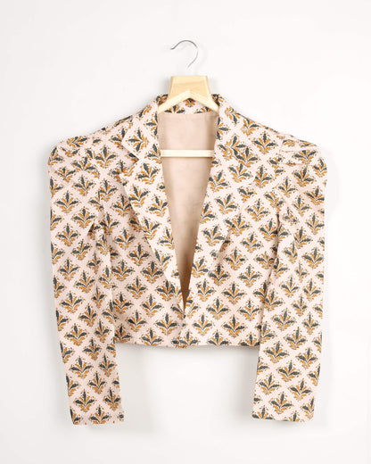 Fancy Floral Puff Sleeve Jacket