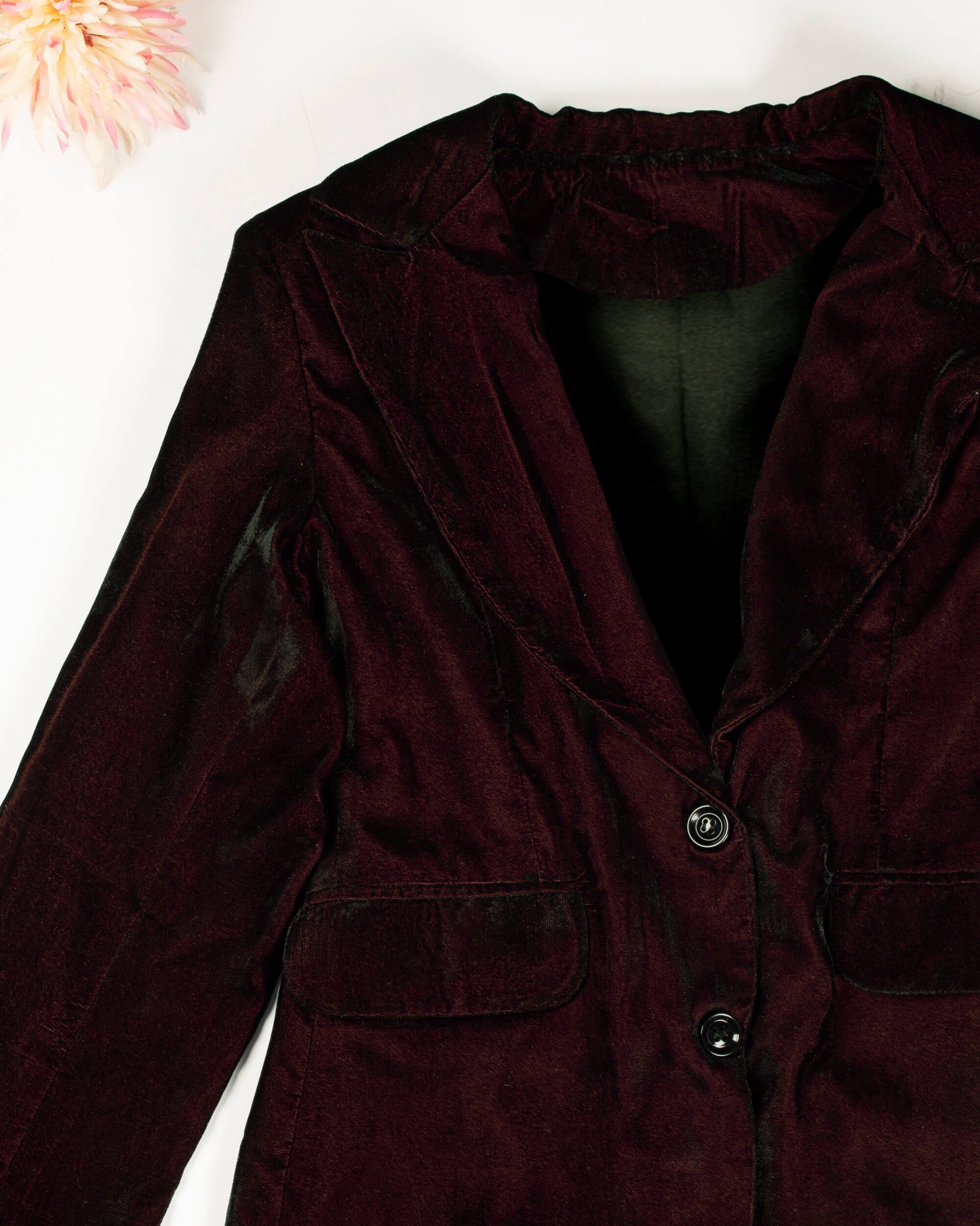 Womens burgundy velvet on sale blazer