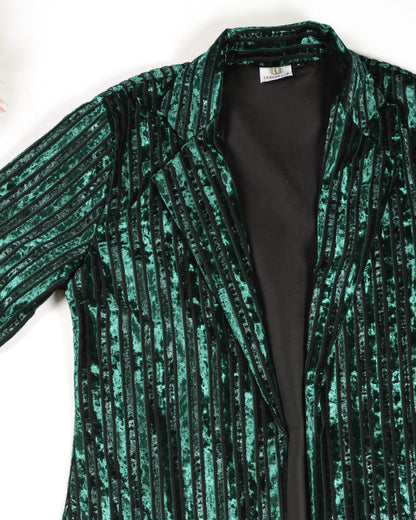 Green Imported Velvet Stripes Hangup Jacket