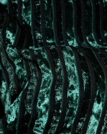 Green Imported Velvet Stripes Hangup Jacket