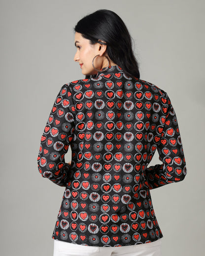 Enchanting Hearts on Women's Jacket