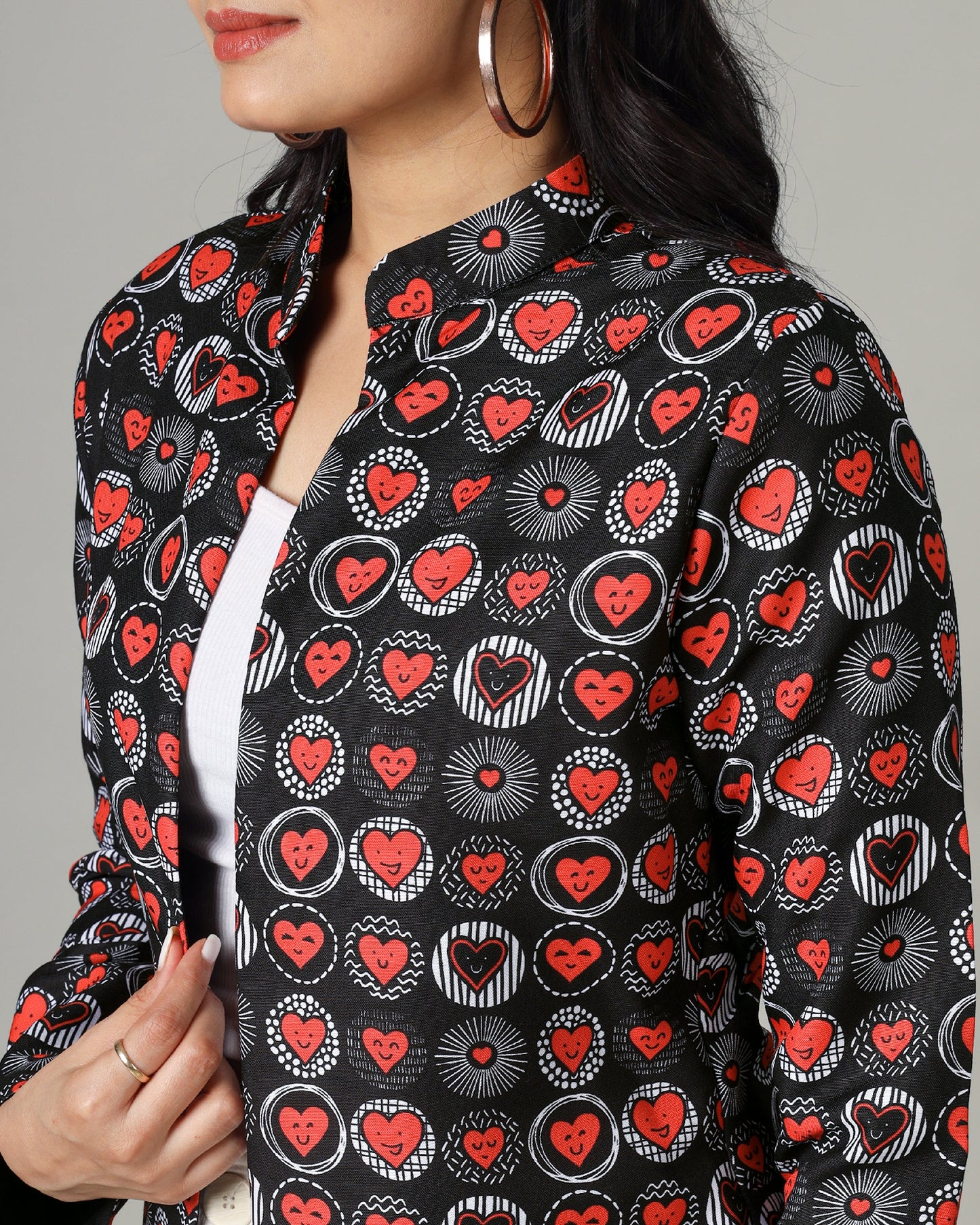 Enchanting Hearts on Women's Jacket