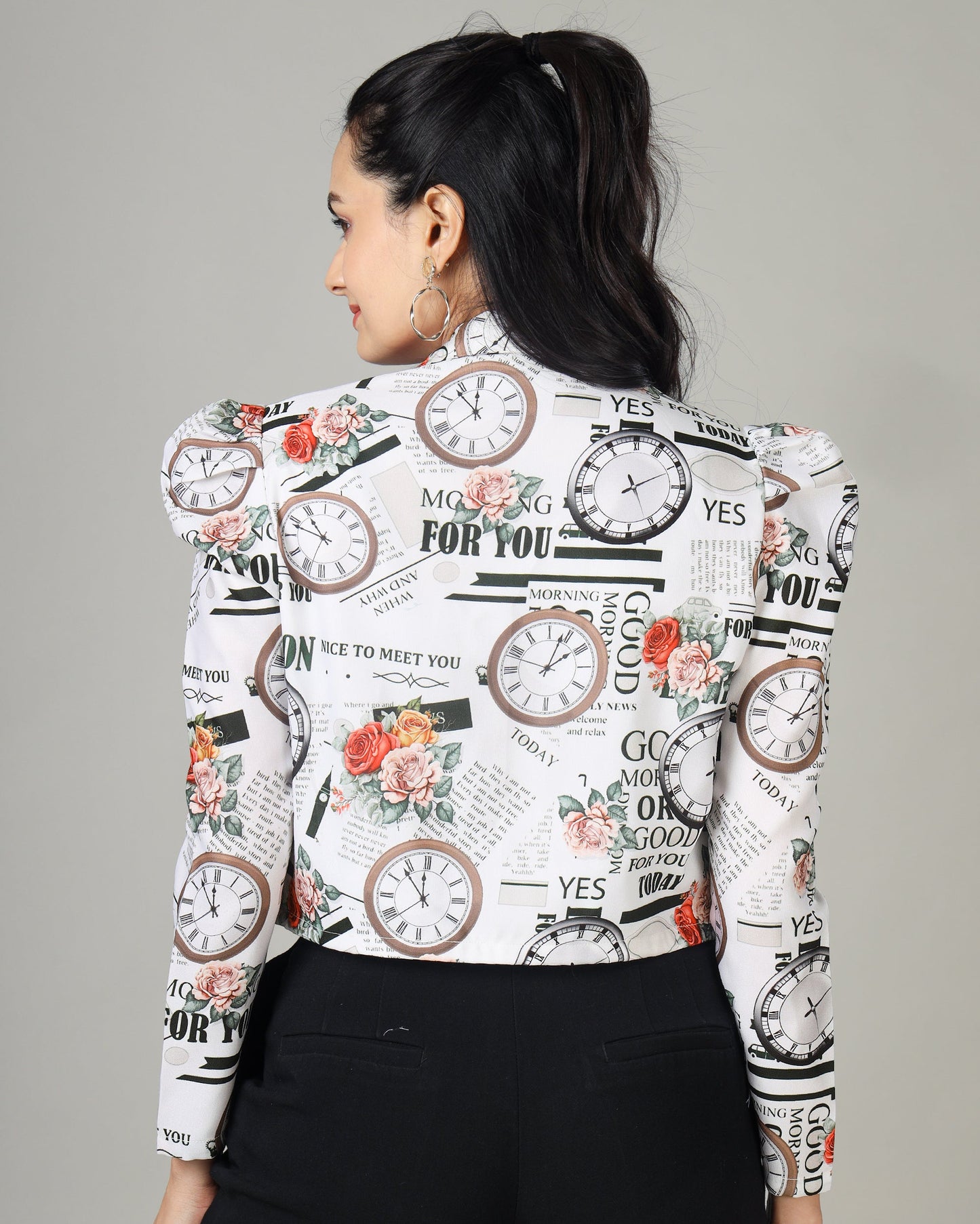 Quirky Women's Jacket With Time Twist