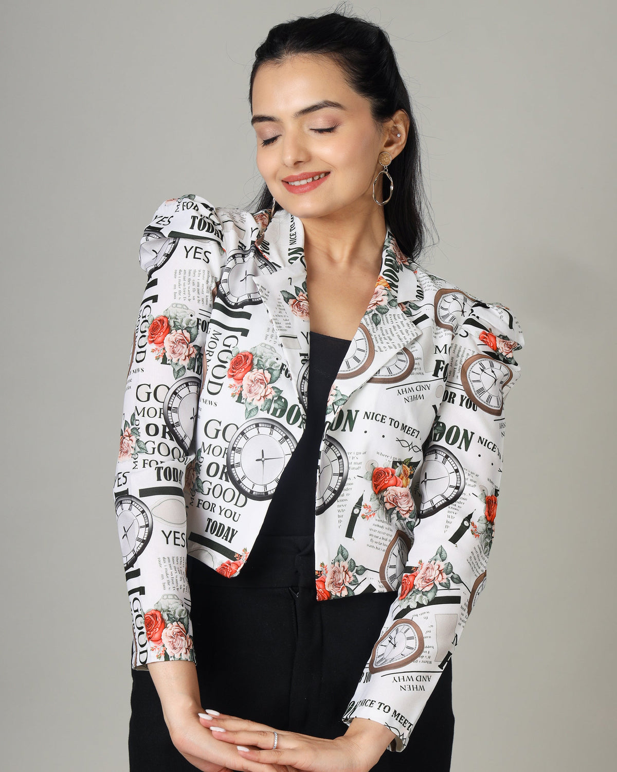 Quirky Women's Jacket With Time Twist