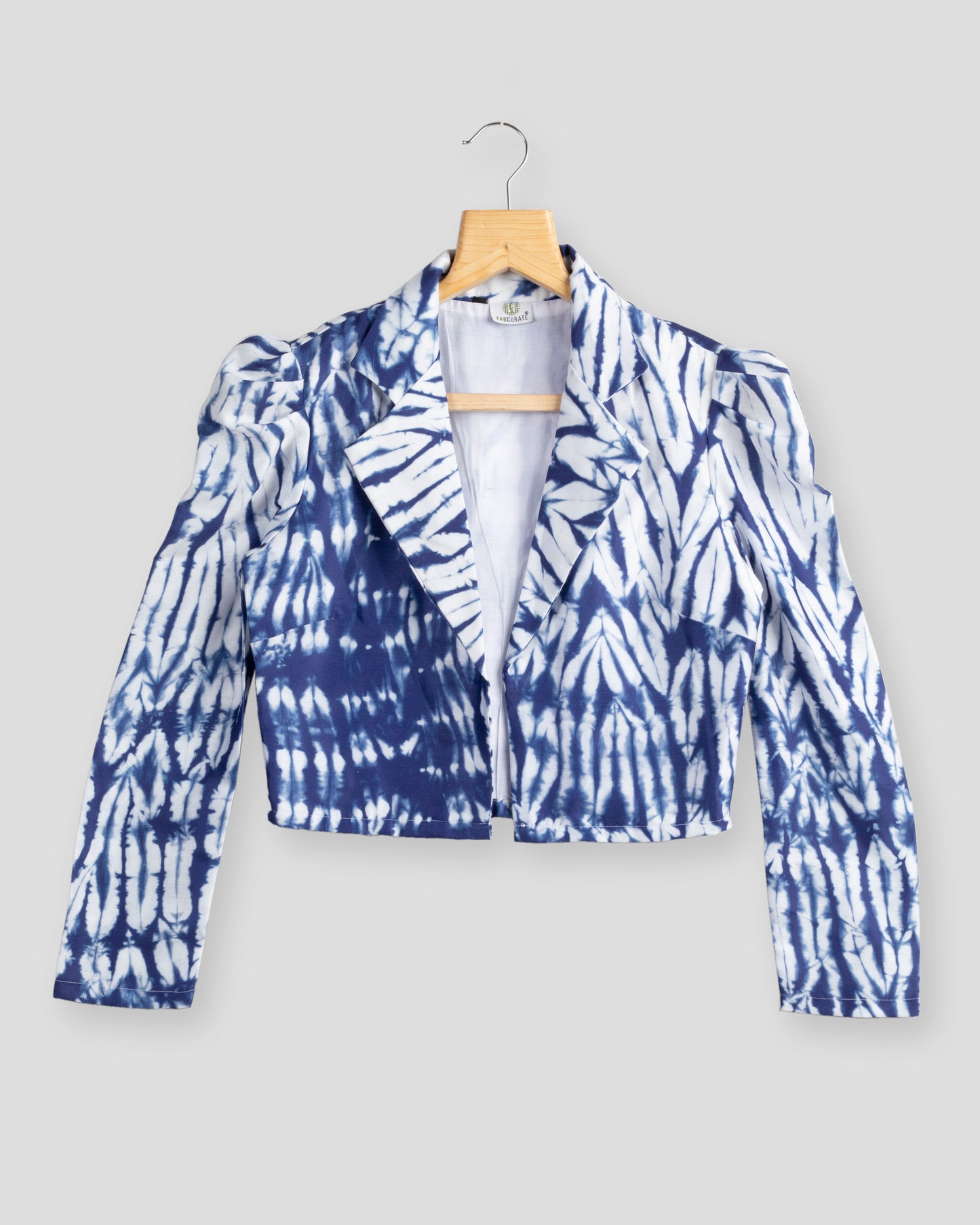 Shibori Printed Puff Sleeve Jacket