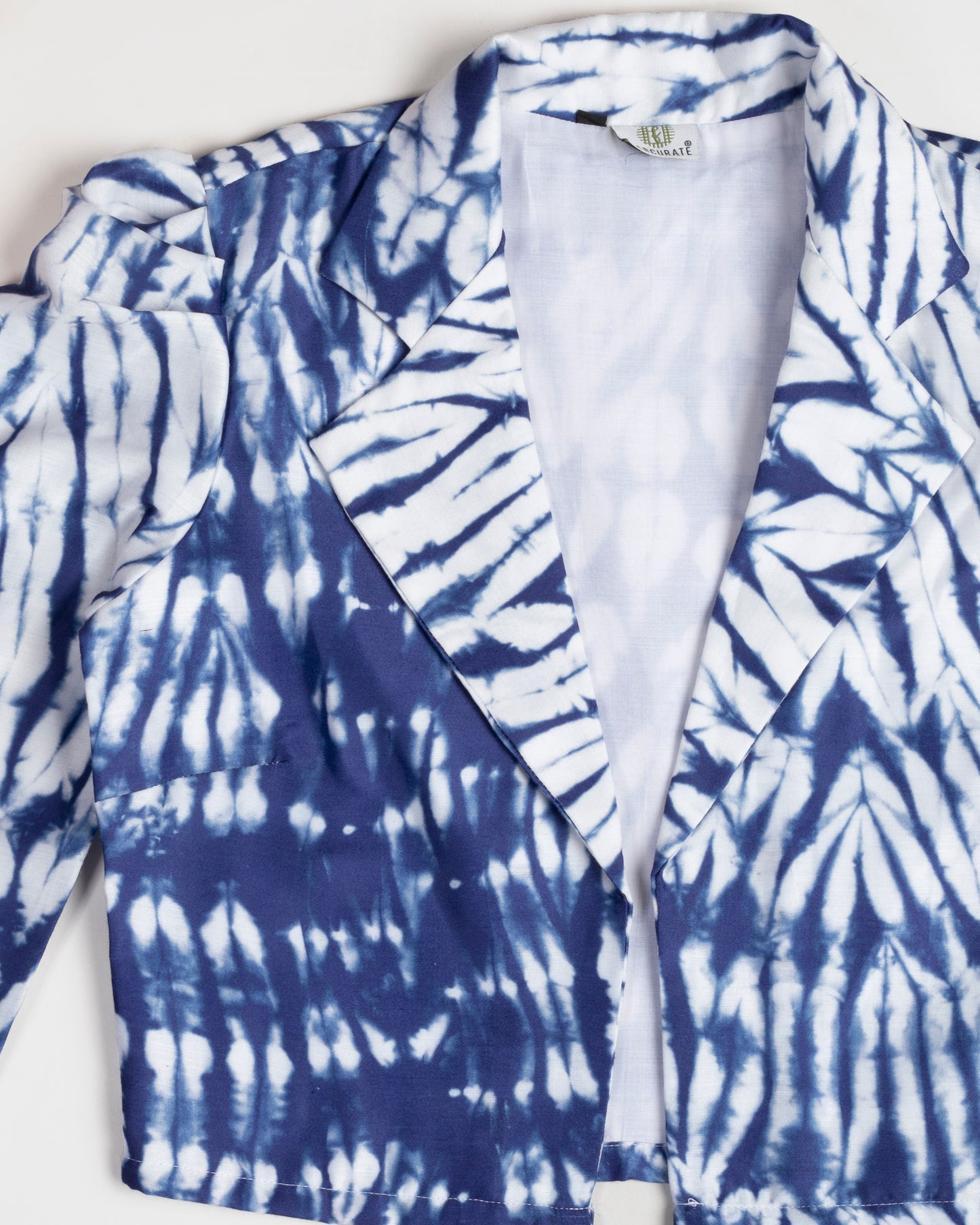 Shibori Printed Puff Sleeve Jacket