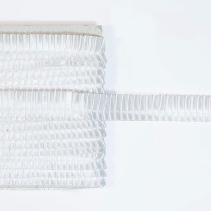 White Plain Pleated Satin Lace (18 Mtr)