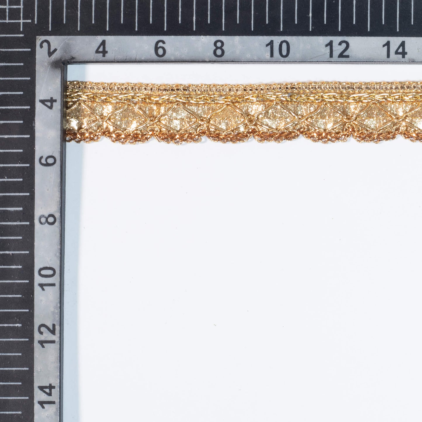Golden Geometric Pattern Gota Patti Work Tussar Silk Lace (9 Mtr)