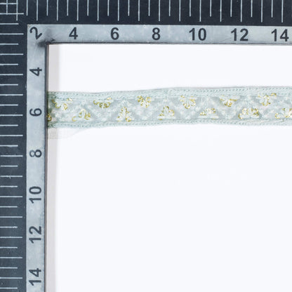 Pegion Grey Chevron Pattern Sequins Embroidery Net Lace (9 Mtr)